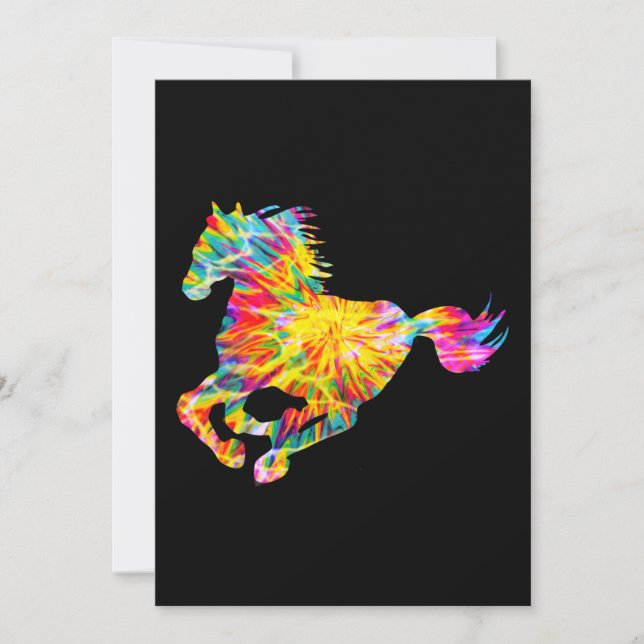 TIE DYE HÄST INBJUDNINGAR (Framsida)