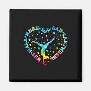 Tie-dye Heart CartWheel Gymnastics CheerLedare Gym Magnet