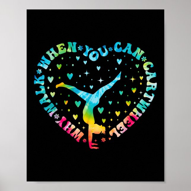 Tie-dye Heart CartWheel Gymnastics CheerLedare Gym Poster (Framsidan)