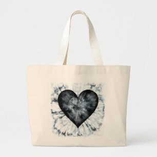 Tie-Dye Heart Totala väskan med gömt meddelande Jumbo Tygkasse