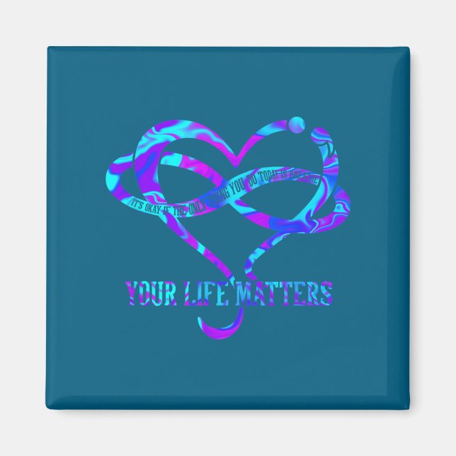 Tie Dye Heart Your Life S Suicide Prevention Aware Magnet (Framsidan)