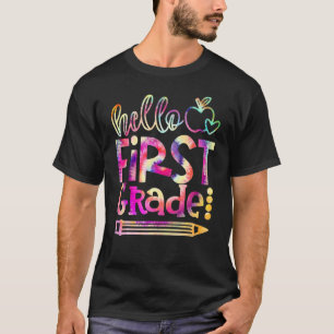 Tie Dye Hej 1:a Klass-läraren första dagen T Shirt