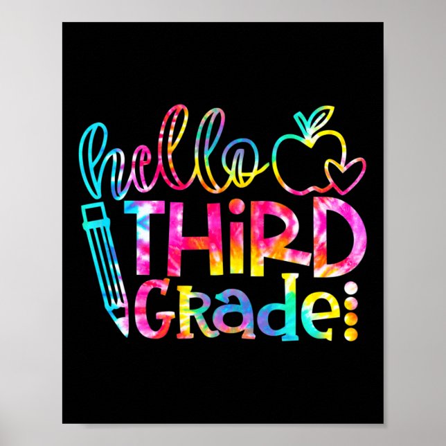 Tie Dye Hej 3:e klass lärare elev Byck Till Sc Poster (Framsidan)