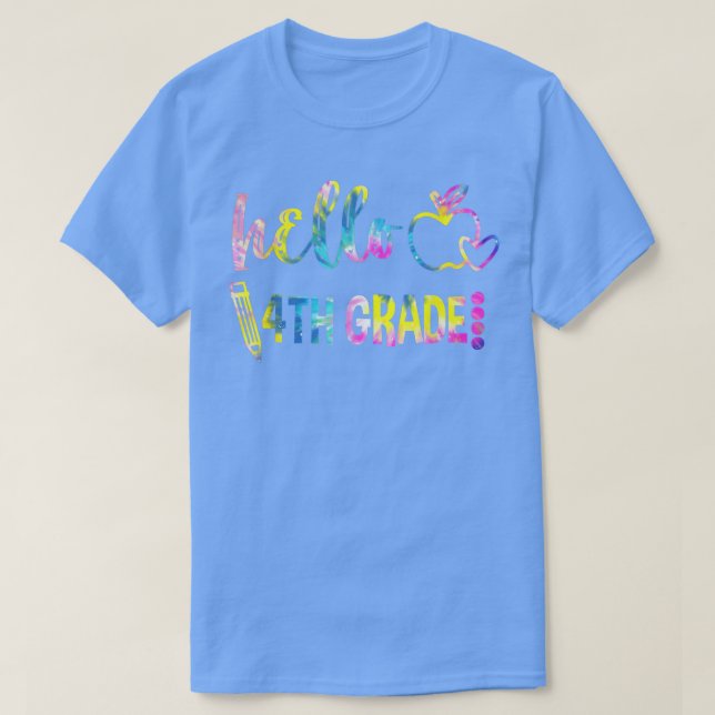 Tie Dye Hej 4th Klass Team 4th Klass Tillbaka till T Shirt (Design framsida)