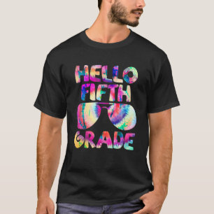 Tie Dye Hej 5 Klass Första skoldagen Tillbaka t Shirt
