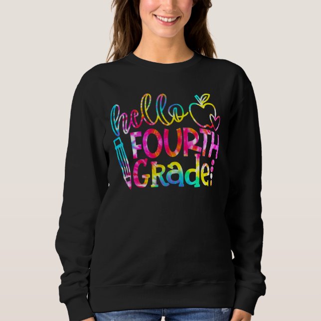 Tie Dye Hej Fjärde Klass-lärardagen O T Shirt (Framsida)