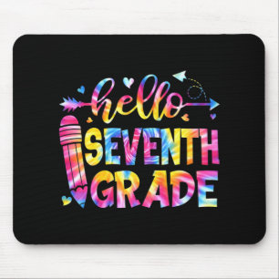 Tie Dye Hej sjunde Klass-läraren Student back T Musmatta
