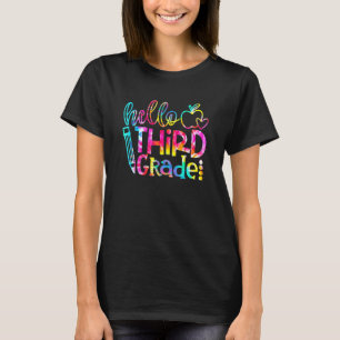 Tie Dye Hej Tredje Klass-läraren Student tillbaka T Shirt