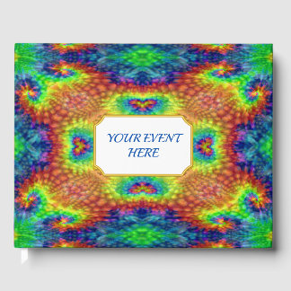 Tie Dye Himlar Vintage Fractal Kaleidoscope Gästböcker