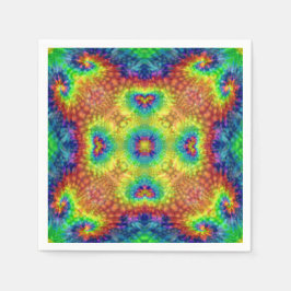 Tie Dye Himlar Vintage Fractal Kaleidoscope Pappersservett