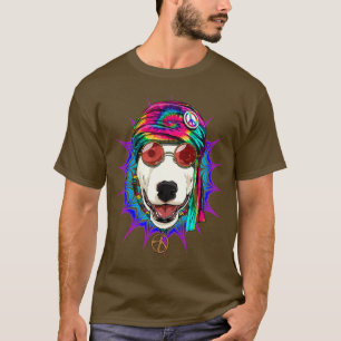 Tie Dye Hippie Bull Terrier Hippiness Peace Kärlek T Shirt