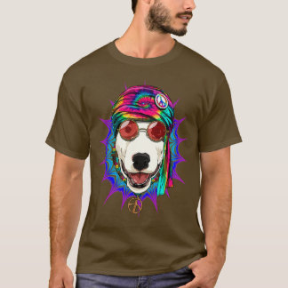 Tie Dye Hippie Bull Terrier Hippiness Peace Kärlek T Shirt