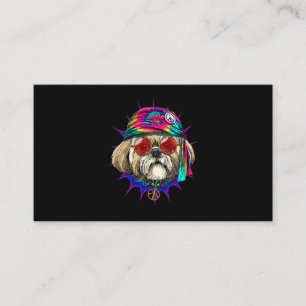 Tie Dye Hippie Shih Tzu Hippiness Peace Kärlek Hun Visitkort