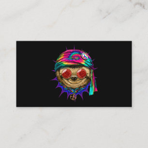 Tie Dye Hippie Sloth Hippiness Peace Kärlek Sloth  Visitkort