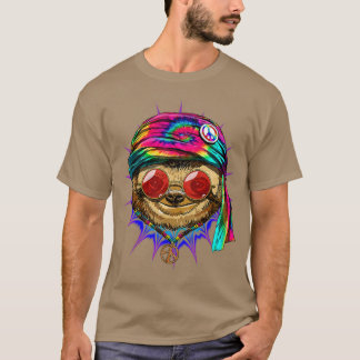 Tie Dye Hippie Sloth Hippiness Peace Love Sloth T Shirt