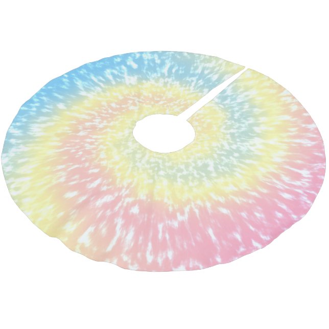 Tie Dye Hippie Swirl jul Julgransmatta Borstad Polyester (Vinklad)