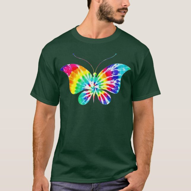Tie Dye Hippy Butterfly Science Älskare Graphic T Shirt (Framsida)