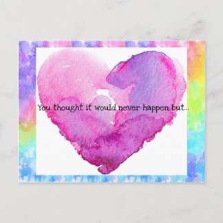 Tie-Dye Hjärtbröllopsinbjudan Meddelande Vykort