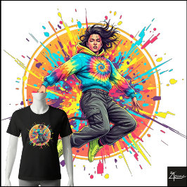Tie-Dye Hoodie Tröja Splatter Graffiti Konst