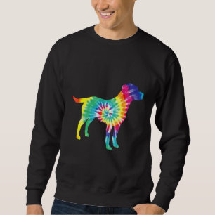 Tie Dye Hund Hippie Labrador Retriever Retro Puppy Lång Ärmad Tröja