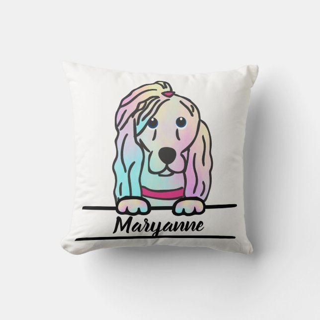 Tie Dye Hund Kudde (Framsida)