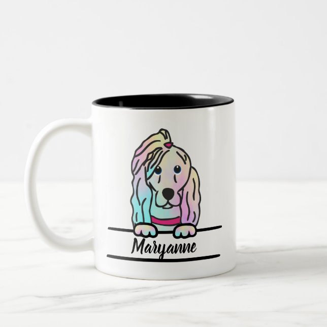 Tie Dye Hund Mugg (Vänster)