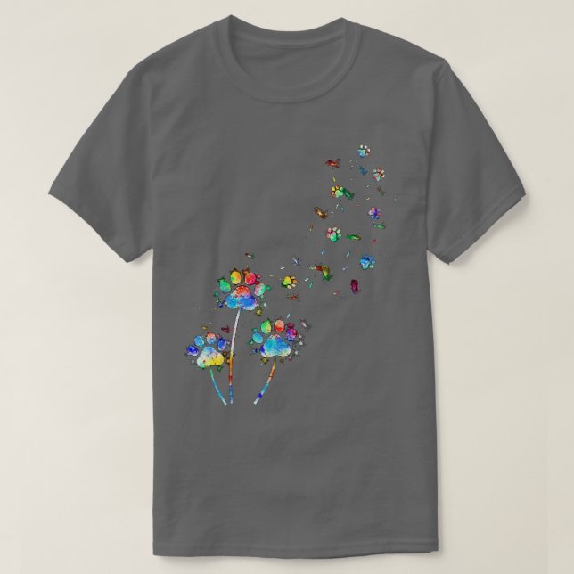Tie Dye Hund Tass Flower Fly Dandelion Funny Tass  T Shirt (Design framsida)
