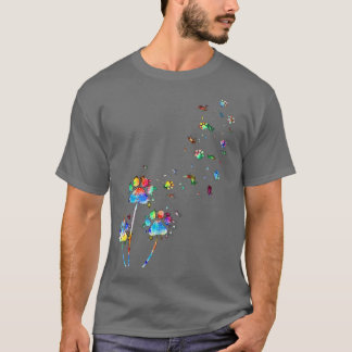 Tie Dye Hund Tass Flower Fly Dandelion Funny Tass  T Shirt