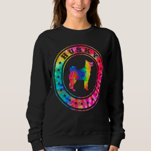 Tie Dye Husky Hund Mamma Pappa Pet T Shirt