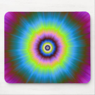 Tie-Dye i Blue Rosa Gult Mousepad Musmatta