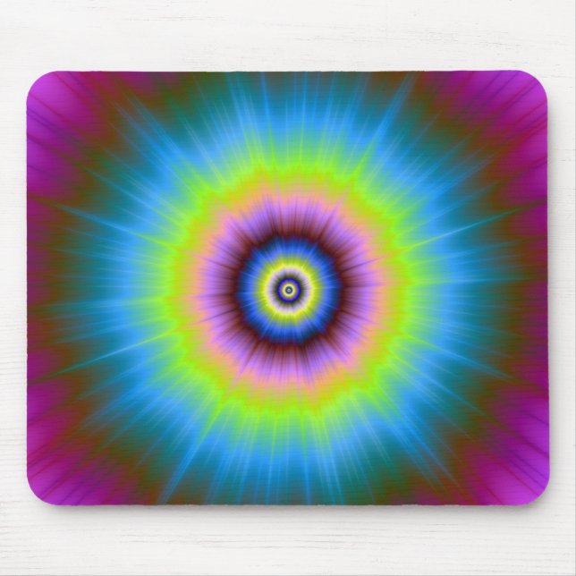 Tie-Dye i Blue Rosa Gult Mousepad Musmatta (Framsidan)