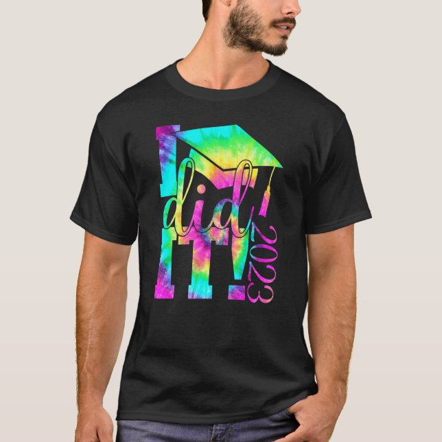 Tie Dye I gjorde det Studenten Gif 2023 Student T Shirt (Framsida)