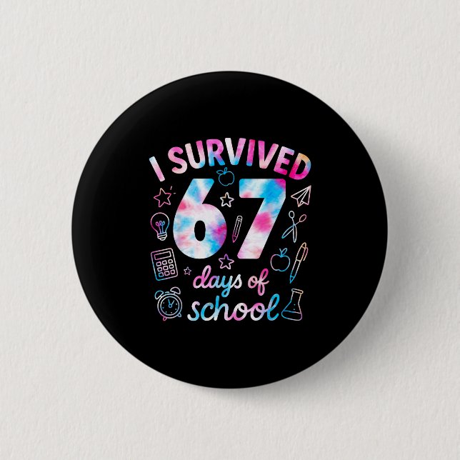 Tie Dye I Survived 67 Days Of School Funny Six Sev Knapp (Framsida)