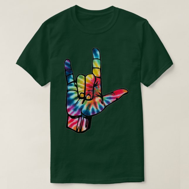 tie dye ILY-hand T Shirt (Design framsida)