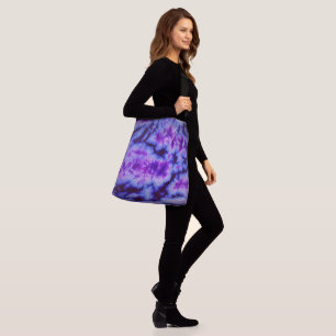 Tie Dye in Shades of Blue and Lila Axelväska