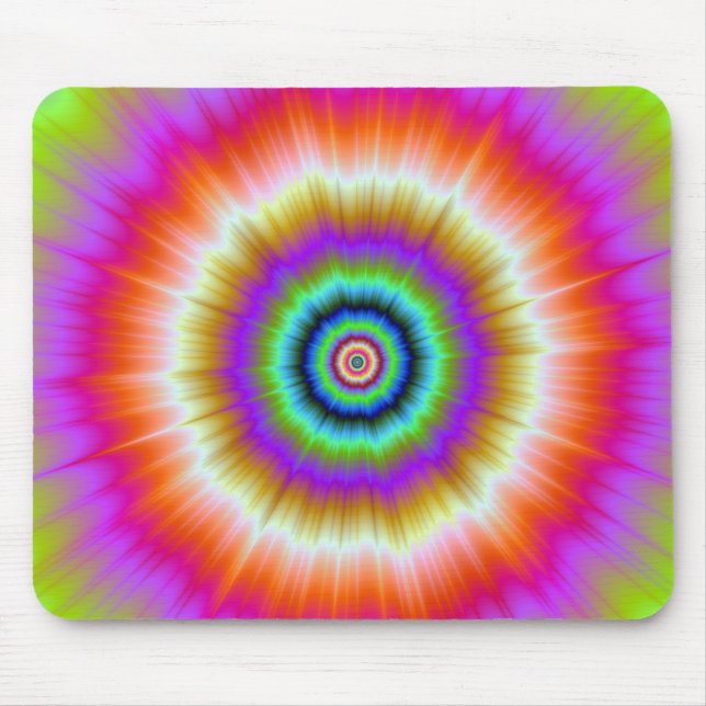 Tie-Dye in Violet Red and Grönt Mousepad Musmatta (Framsidan)