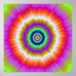 Tie-Dye in Violet Red and Grönt Poster