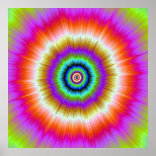 Tie-Dye in Violet Red and Grönt Poster (Framsidan)