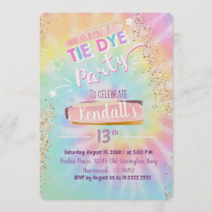 Tie Dye-inbjudan Inbjudningar