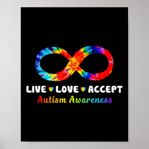 Tie Dye Infinity Symbol Live Kärlek accepterar aut Poster