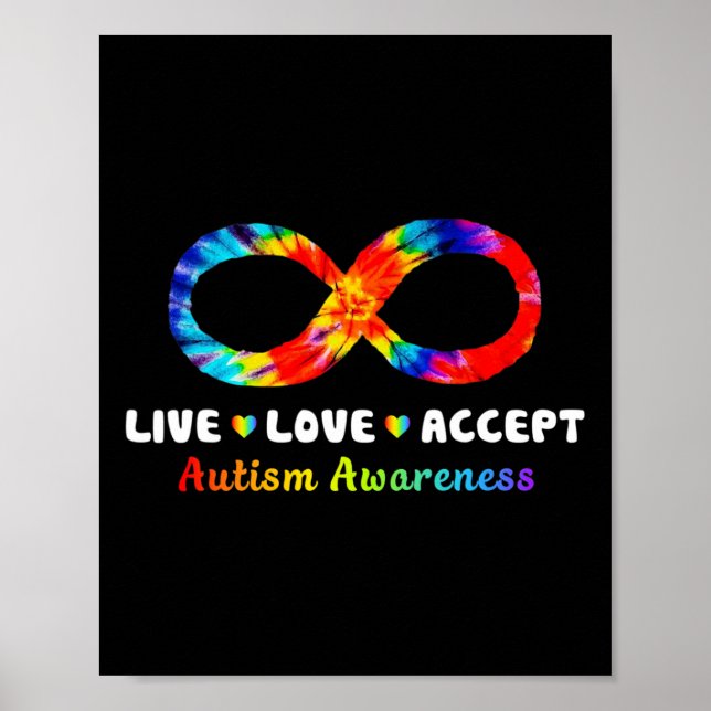 Tie Dye Infinity Symbol Live Kärlek accepterar aut Poster (Framsidan)