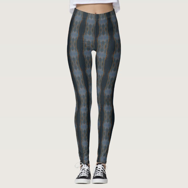 Tie-Dye Inspired Slate Blue Women's Leggings  (Framsida)