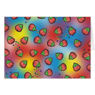 Tie Dye Jordgubbsfält Hälsningskort