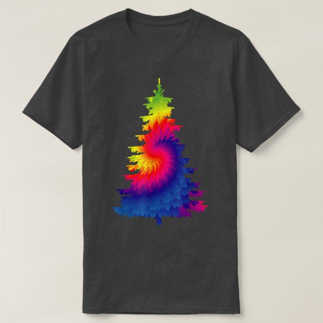 Tie Dye Julgran T Shirt (Design framsida)