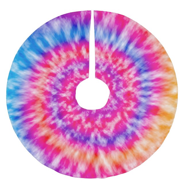 Tie Dye Julgransmatta Borstad Polyester (Framsidan)