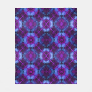Tie Dye Kaleidoscope Vibrant Blue Lila Magenta Fleecefilt