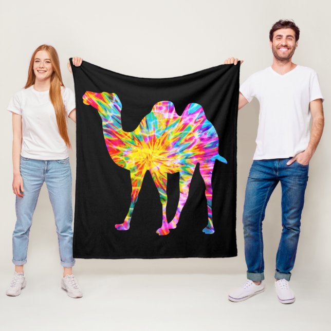 TIE DYE KAMEL FLEECEFILT (På plats)