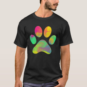 Tie Dye Kärlek Hund Paw Skriv ut Animal Tass Hund T Shirt