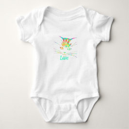Tie dye katt ansikte baby bodysuit t shirt