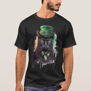 Tie Dye Katt Smoking Tjej Leprechaun Hatt St Patri T Shirt